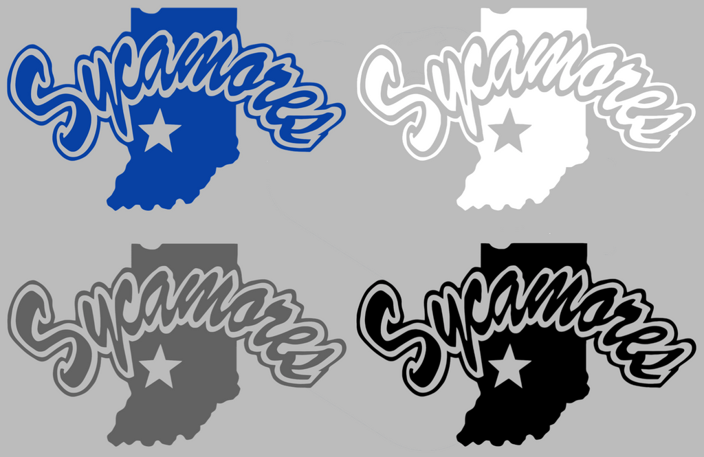 Indiana State Sycamores Retro Throwback Logo Premium DieCut Vinyl Decal PICK COLOR & SIZE