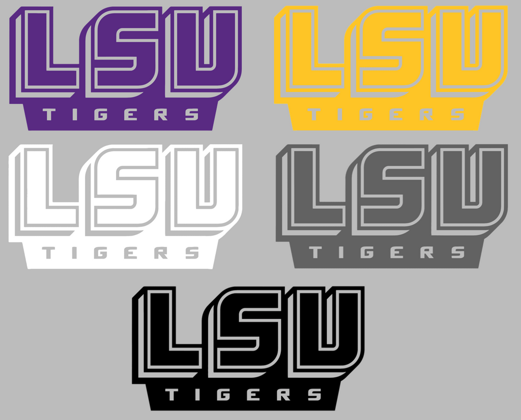 LSU Tigers Retro Throwback Team Name Logo Premium DieCut Vinyl Decal PICK COLOR & SIZE