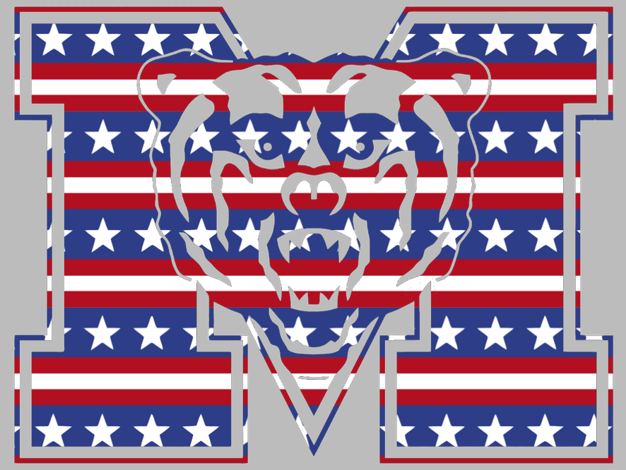 Mercer Bears Team Logo Stars & Stripes USA American Flag Vinyl Decal PICK SIZE