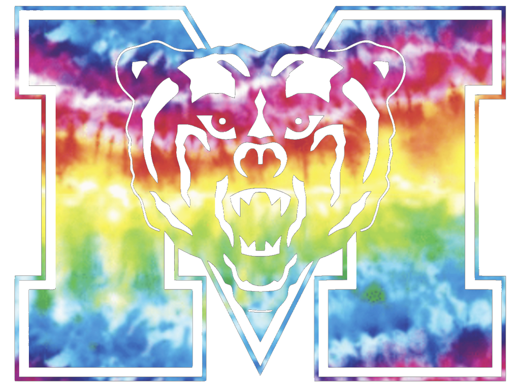 Mercer Bears Team Logo Crucial Catch Cancer Tie Dye Vinyl Decal PICK SIZE