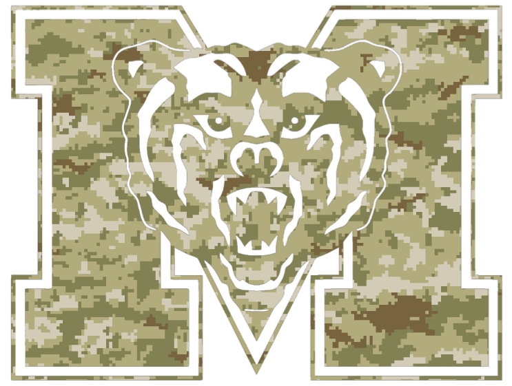 Mercer Bears Team Logo Salute to Service Camouflage Camo Vinyl Decal PICK SIZE