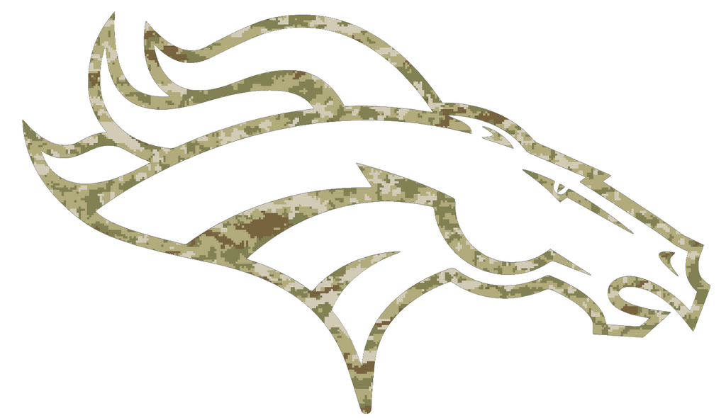 Denver Broncos Salute to Service Team Logo Camouflage Camo Vinyl Decal PICK SIZE