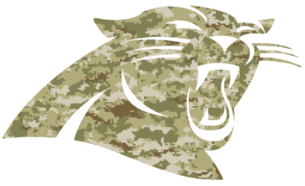 Carolina Panthers Salute Service Team Logo Camouflage Camo Vinyl Decal SportsJewelryProShop