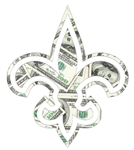 New Orleans Saints Money Print Alternate Logo Premium DieCut Vinyl Decal PICK SIZE