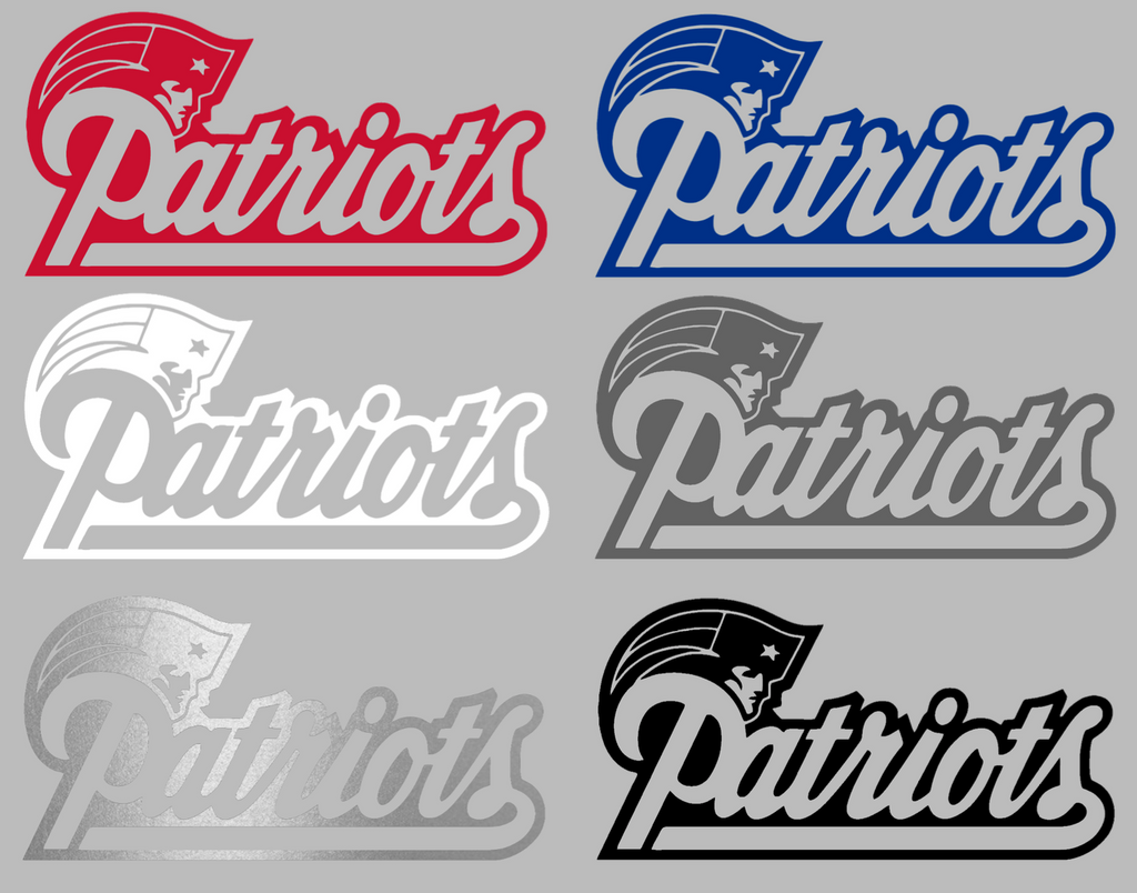 New England Patriots Retro Throwback Team Name Logo Premium DieCut Vinyl Decal PICK COLOR & SIZE