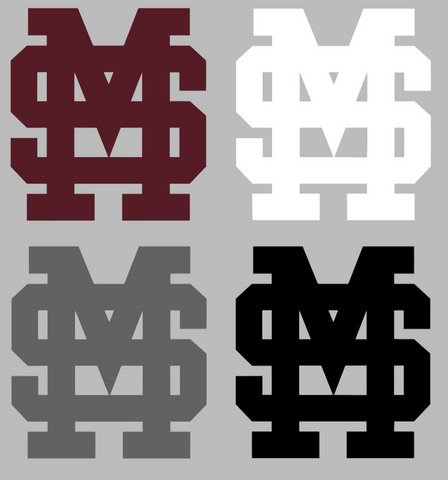 Mississippi State Bulldogs MS Logo Premium DieCut Vinyl Decal PICK COLOR & SIZE