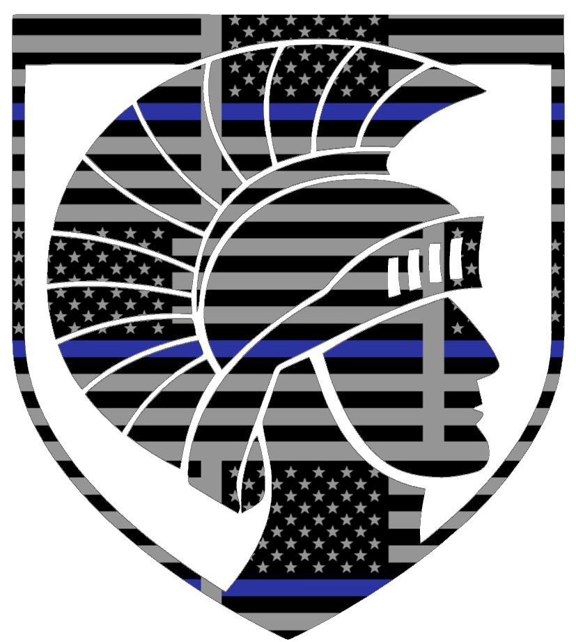 Merrimack Warriors Mascot Logo Thin Blue Line American Flag Premium DieCut Vinyl Decal PICK SIZE