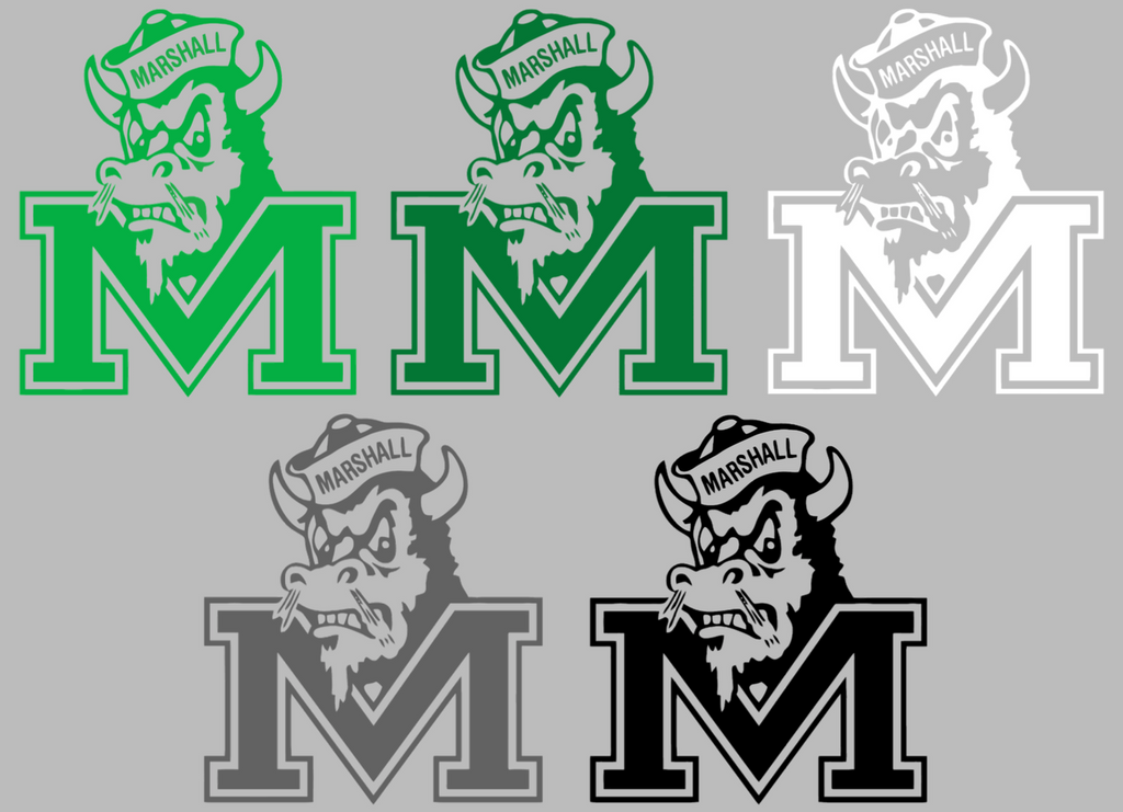 Marshall Thundering Herd Retro Throwback Premium DieCut Vinyl Decal PICK COLOR & SIZE