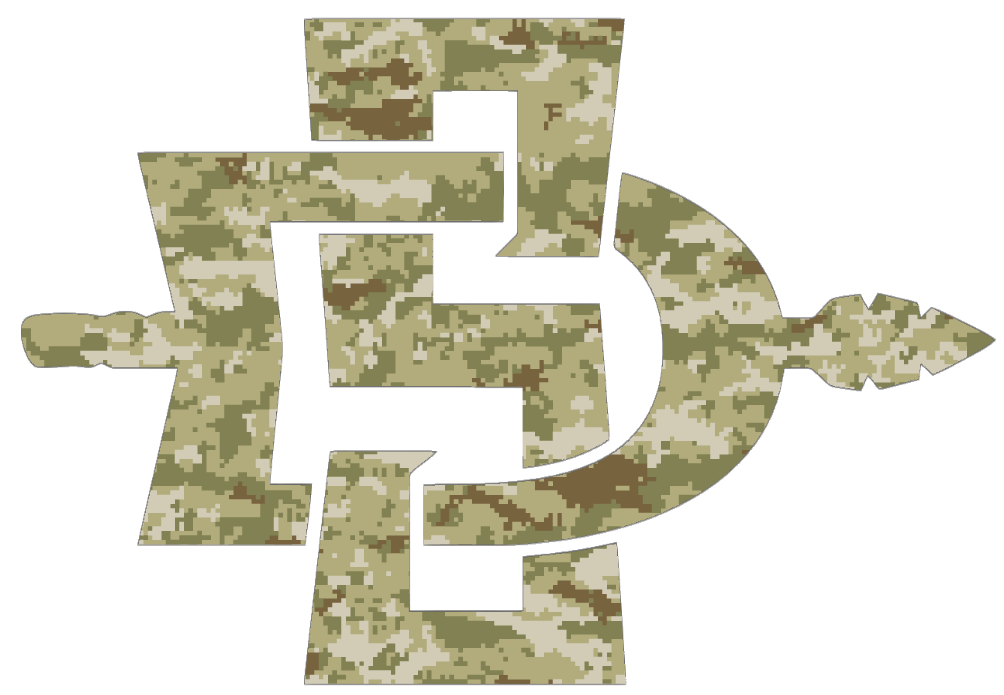 San Diego State Aztecs Team Logo Salute to Service Camouflage Camo Vinyl Decal PICK SIZE