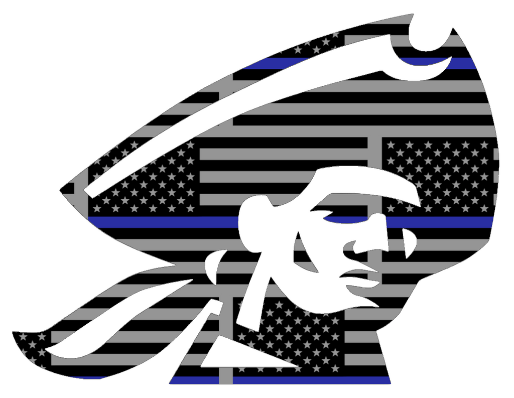 Robert Morris Colonials Mascot Logo Thin Blue Line American Flag Premium DieCut Vinyl Decal PICK SIZE