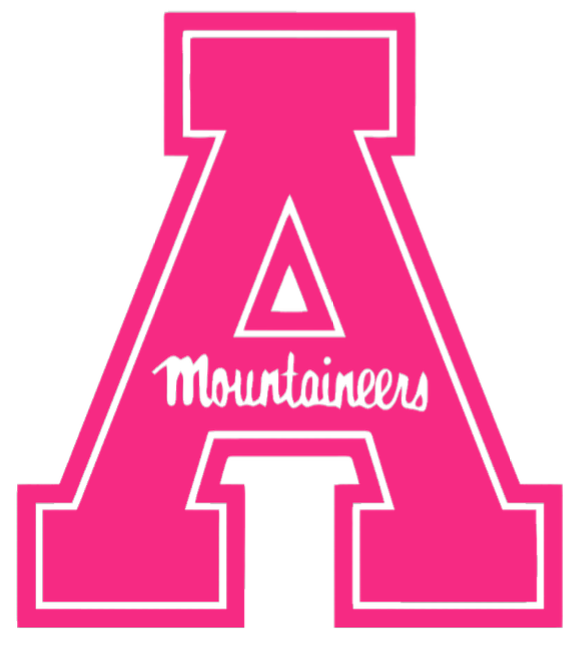 Appalachian State Mountaineers HOT PINK Team Logo Premium DieCut Vinyl Decal PICK SIZE