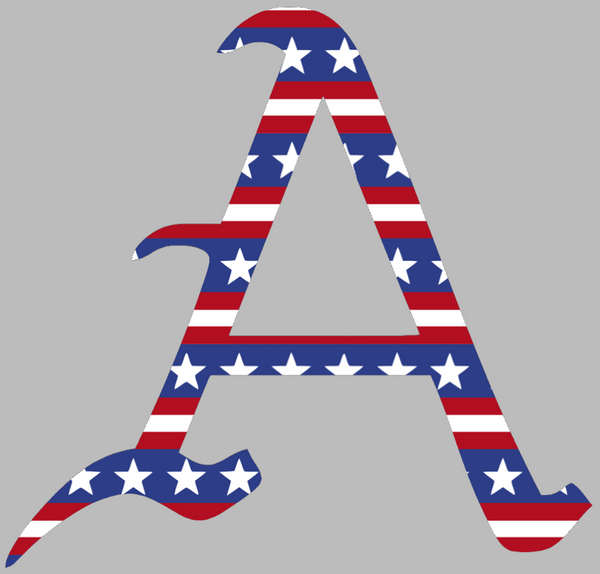 Arkansas Razorbacks A Logo Stars & Stripes USA American Flag Vinyl Decal PICK SIZE