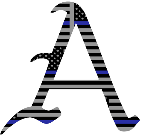 Arkansas Razorbacks A Logo Thin Blue Line American Flag Premium DieCut Vinyl Decal PICK SIZE