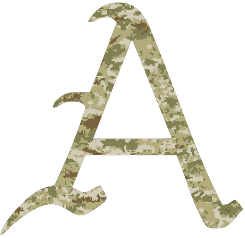 Arkansas Razorbacks A Logo Salute to Service Camouflage Camo Vinyl Decal PICK SIZE