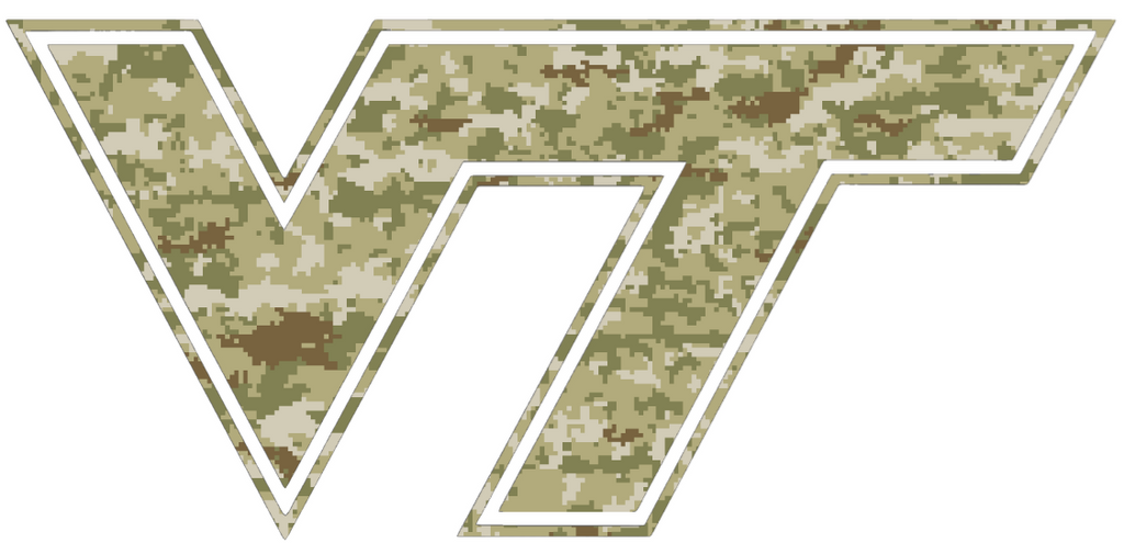 Virginia Tech Hokies Team Logo Salute to Service Camouflage Camo Vinyl Decal PICK SIZE