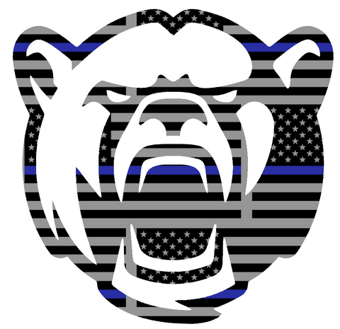 Baylor Bears Mascot Logo Thin Blue Line American Flag Premium DieCut Vinyl Decal PICK SIZE