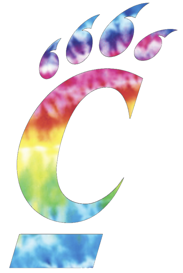 Cincinnati Bearcats Team Logo Crucial Catch Cancer Tie Dye Vinyl Decal PICK SIZE