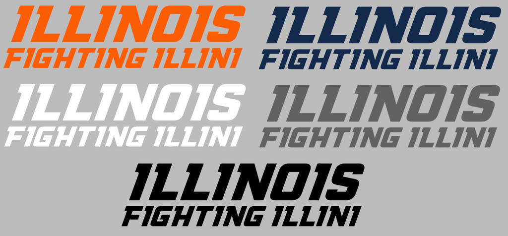 Illinois Fighting Illini Team Name Logo Premium DieCut Vinyl Decal PICK COLOR & SIZE