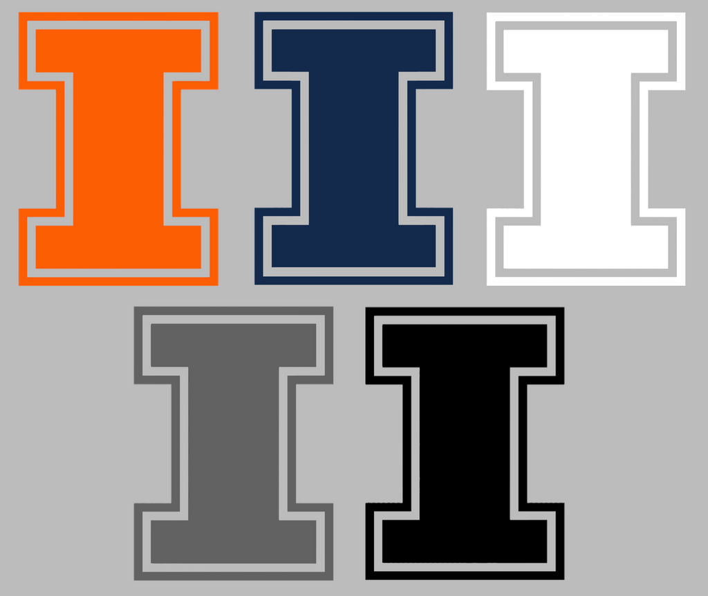 Illinois Fighting Illini Team Logo Premium DieCut Vinyl Decal PICK COLOR & SIZE