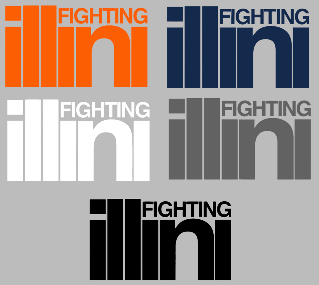 Illinois Fighting Illini Retro Throwback Team Name Logo Premium DieCut Vinyl Decal PICK COLOR & SIZE