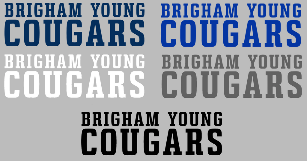 BYU Brigham Young Cougars Team Name Logo Premium DieCut Vinyl Decal PICK COLOR & SIZE