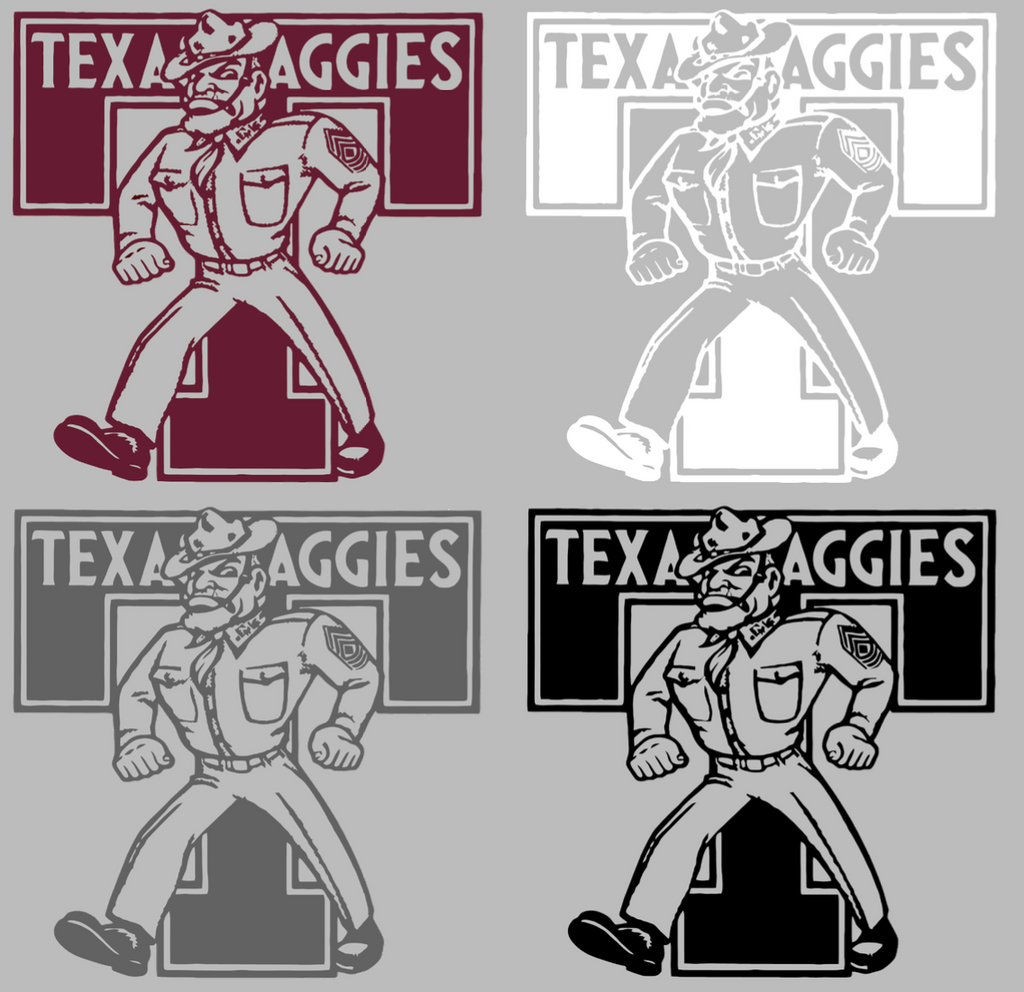 Texas A&M Aggies Retro Throwback Premium DieCut Vinyl Decal PICK COLOR & SIZE