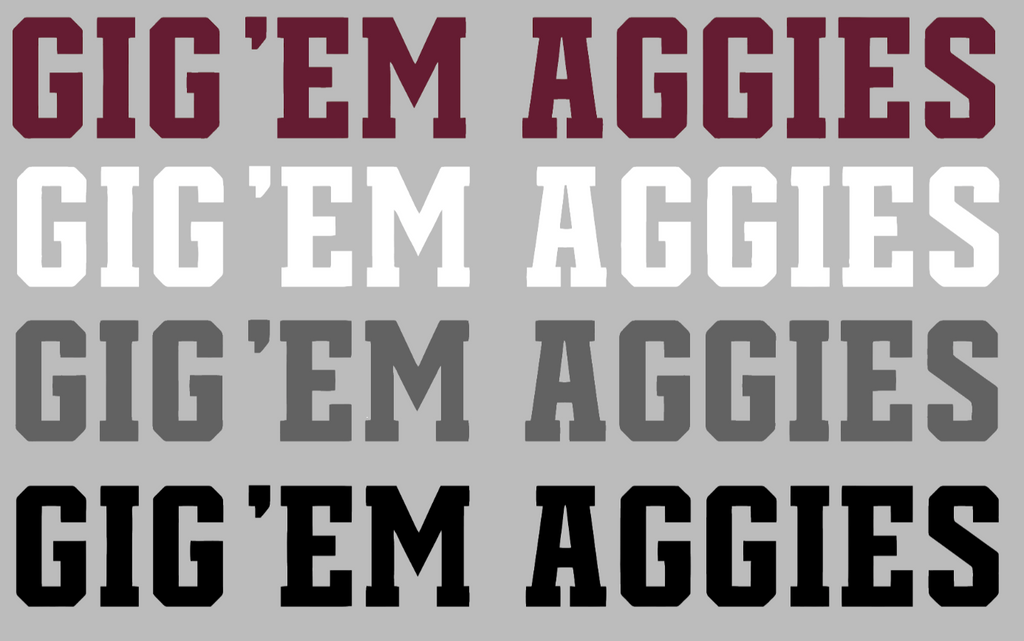 Texas A&M Aggies Gig Em Aggies Premium DieCut Vinyl Decal PICK COLOR & SIZE