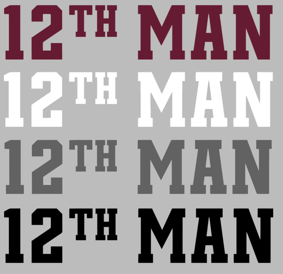 Texas A&M Aggies 12th Man Premium DieCut Vinyl Decal PICK COLOR & SIZE