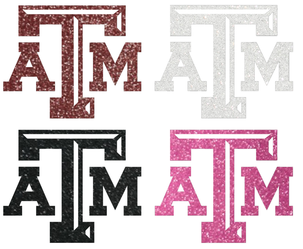 Texas A&M Aggies Metallic Sparkle Team Logo Premium DieCut Vinyl Decal PICK COLOR & SIZE