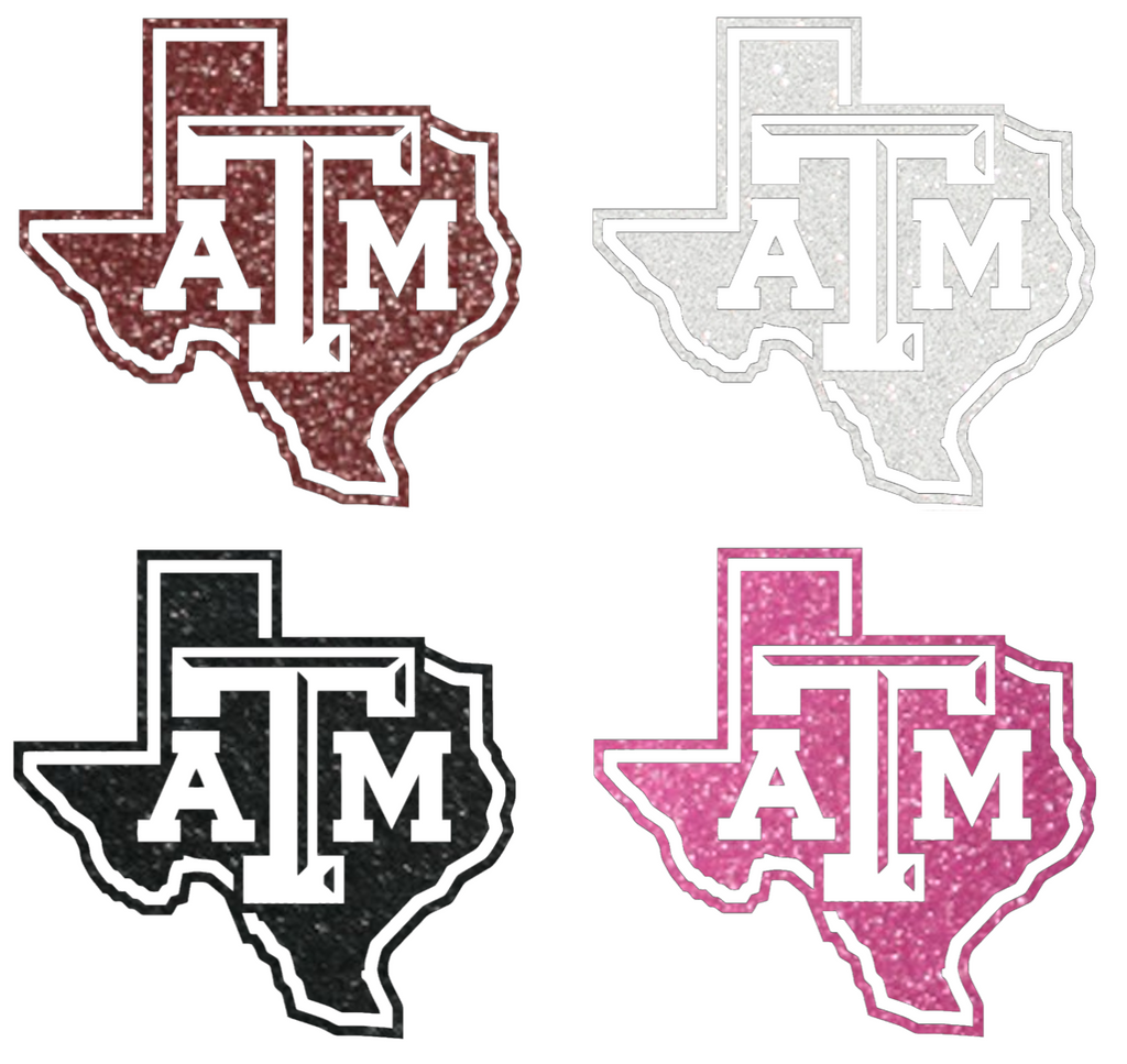 Texas A&M Aggies Metallic Sparkle Alternate Logo Premium DieCut Vinyl Decal PICK COLOR & SIZE