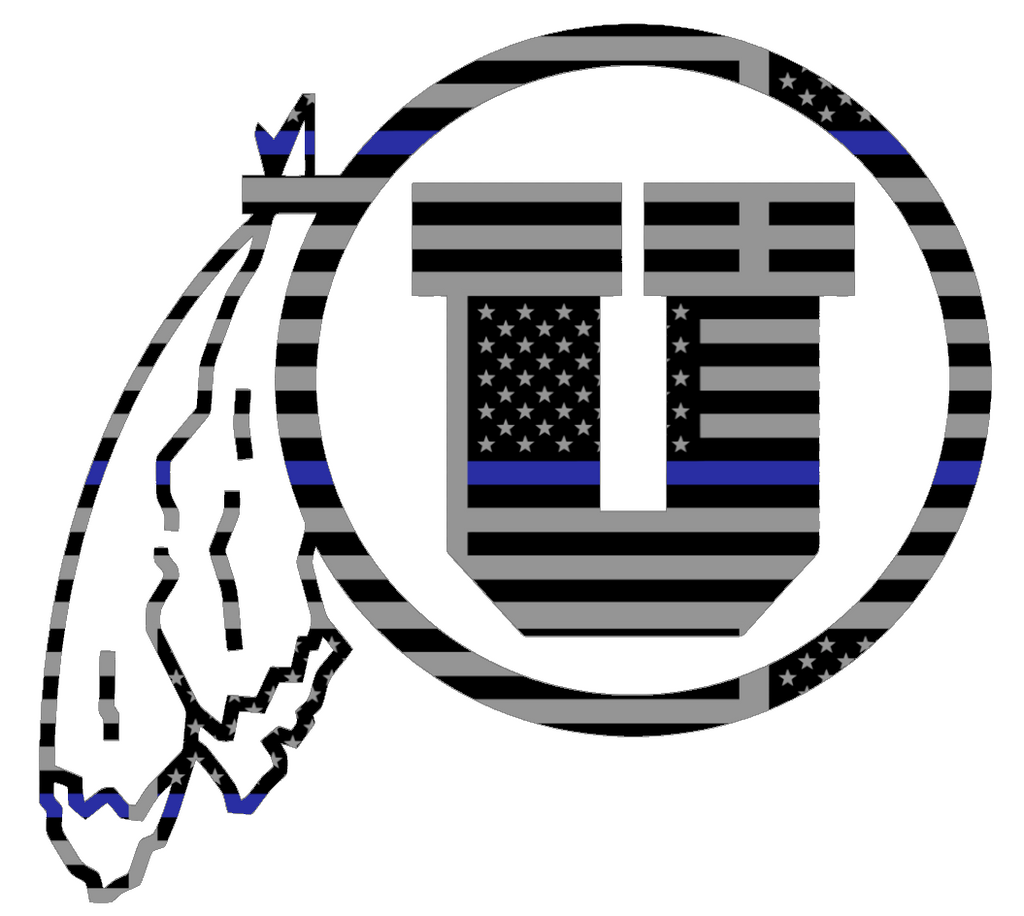 Utah Utes Team Logo Thin Blue Line American Flag Premium DieCut Vinyl Decal PICK SIZE