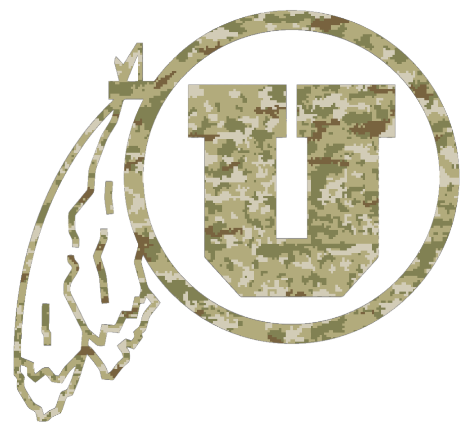 Utah Utes Team Logo Salute to Service Camouflage Camo Vinyl Decal PICK SIZE