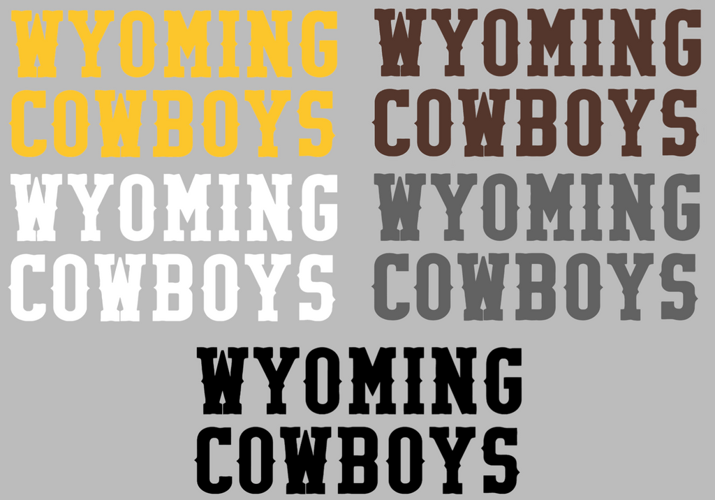 Wyoming Cowboys Team Name Logo Premium DieCut Vinyl Decal PICK COLOR & SIZE