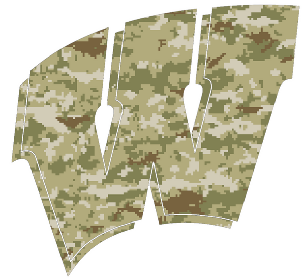 Wisconsin Badgers Team Logo Salute to Service Camouflage Camo Vinyl Decal PICK SIZE