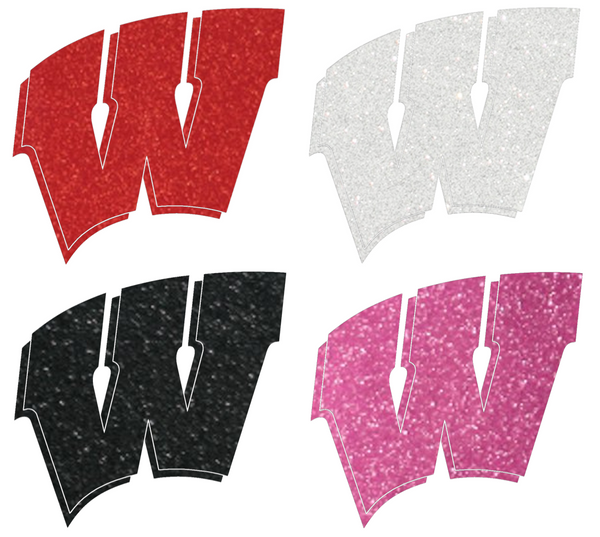 Wisconsin Badgers Metallic Sparkle Team Logo Premium DieCut Vinyl Decal PICK COLOR & SIZE