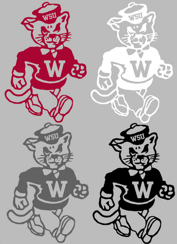 Washington State Cougars Retro Throwback Logo Premium DieCut Vinyl Decal PICK COLOR & SIZE