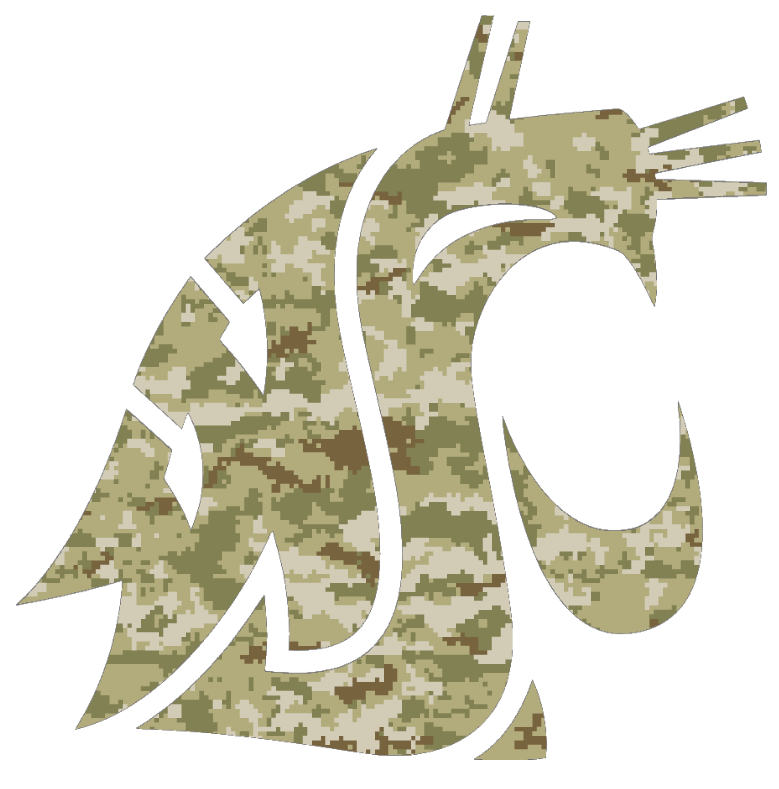 Washington State Cougars Team Logo Salute to Service Camouflage Camo Vinyl Decal PICK SIZE