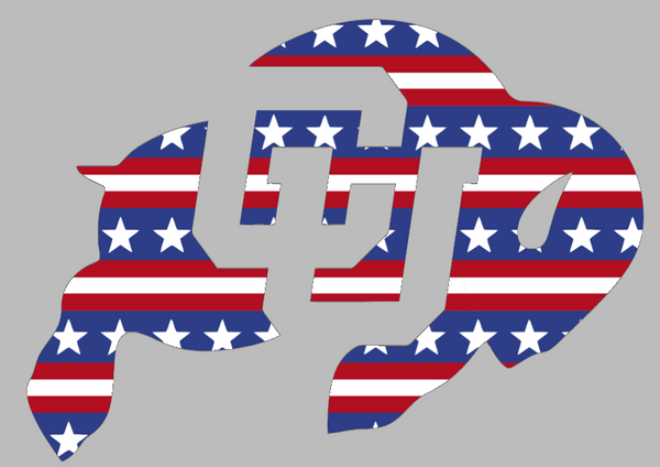 Colorado Buffaloes Alternate Logo Stars & Stripes USA American Flag Vinyl Decal PICK SIZE
