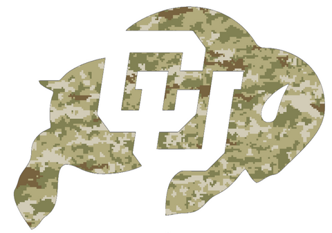 Colorado Buffaloes Alternate Logo Salute to Service Camouflage Camo Vinyl Decal PICK SIZE