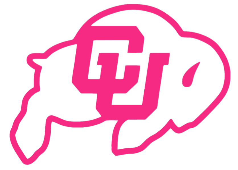 Colorado Buffaloes HOT PINK Team Logo Premium DieCut Vinyl Decal PICK SIZE