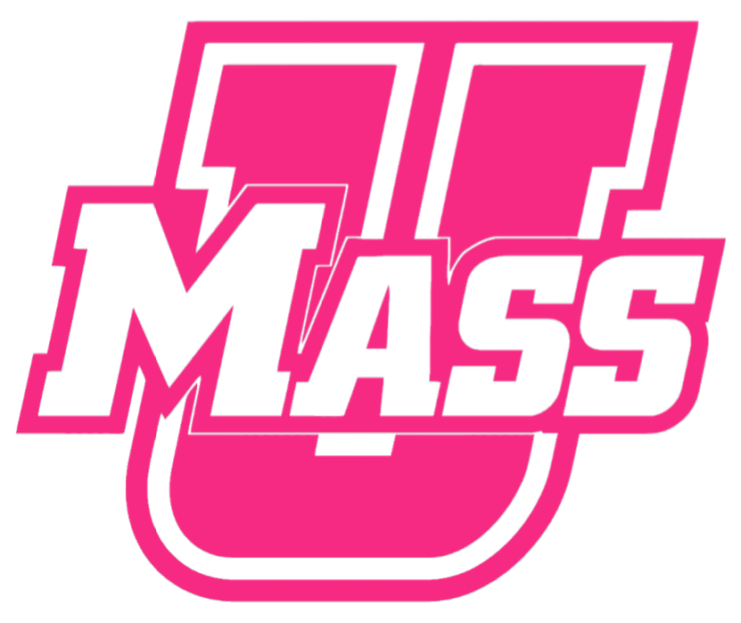 Massachusetts Minutemen HOT PINK Team Logo Premium DieCut Vinyl Decal PICK SIZE