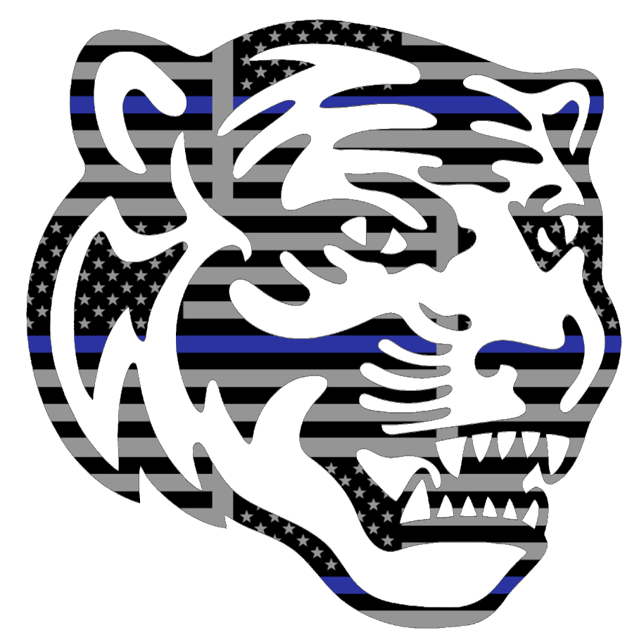 Memphis Tigers Mascot Logo Thin Blue Line American Flag Premium DieCut Vinyl Decal PICK SIZE