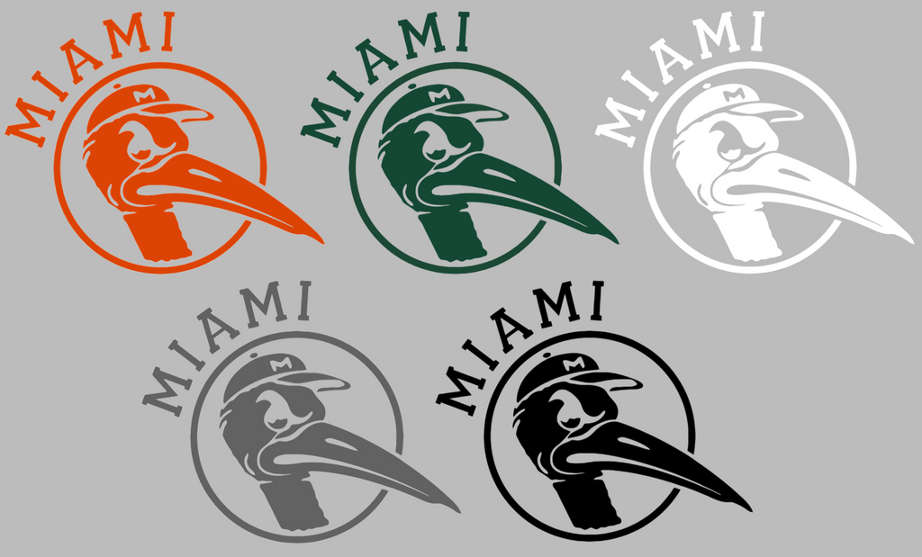 Miami Hurricanes Retro Throwback Logo Premium DieCut Vinyl Decal PICK COLOR & SIZE