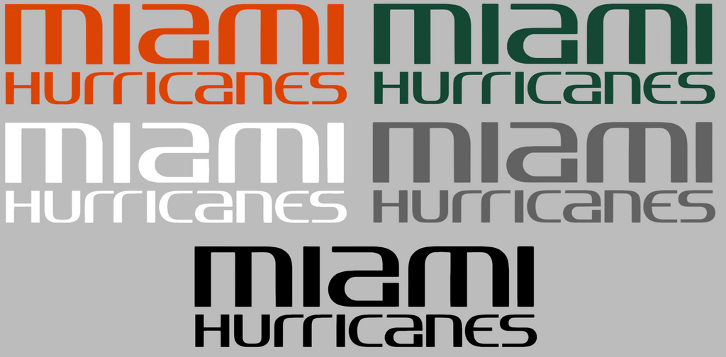 Miami Hurricanes Team Name Logo Premium DieCut Vinyl Decal PICK COLOR & SIZE