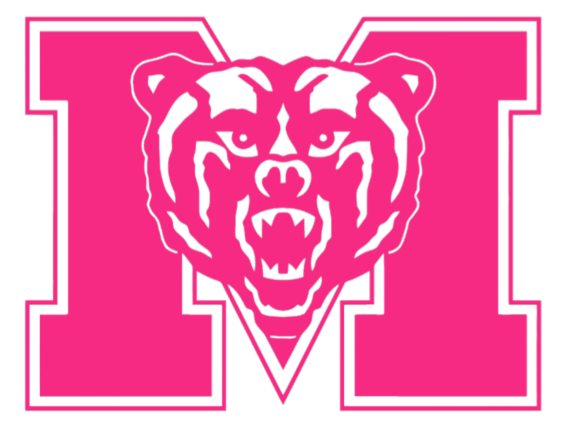 Mercer Bears HOT PINK Team Logo Premium DieCut Vinyl Decal PICK SIZE