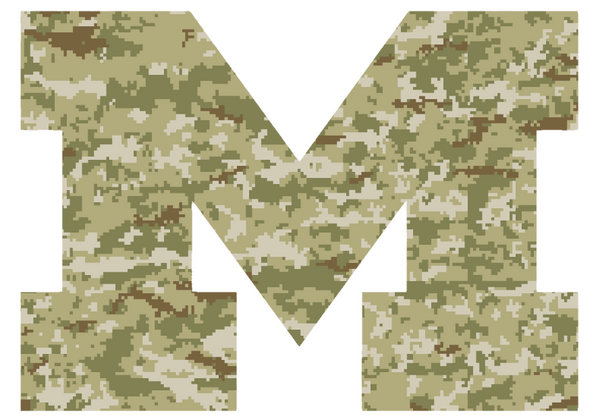 Michigan Wolverines Team Logo Salute to Service Camouflage Camo Vinyl Decal PICK SIZE