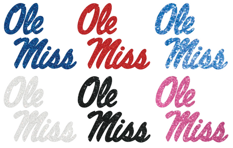 Ole Miss Mississippi Rebels Metallic Sparkle Team Logo Premium DieCut Vinyl Decal PICK COLOR & SIZE