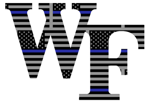 Wake Forest Demon Deacons Team Logo Thin Blue Line American Flag Premium DieCut Vinyl Decal PICK SIZE