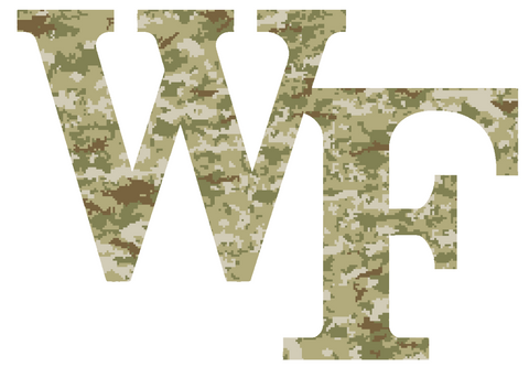 Wake Forest Demon Deacons Team Logo Salute to Service Camouflage Camo Vinyl Decal PICK SIZE