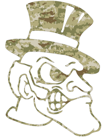 Wake Forest Demon Deacons Retro Throwback Logo Salute to Service Camouflage Camo Vinyl Decal PICK SIZE